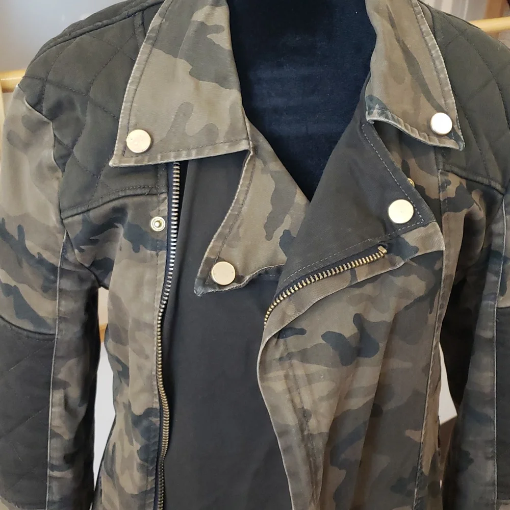 RARE  Zara Mens Camo Biker Couture Jacket Sz M - Picture 2 of 9